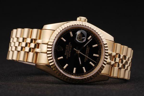 All Gold Mens Rolex Watch Black Dial - Buy High Quality Replica